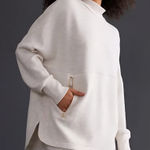 Elie Tahari Ellie Tabari Cream Mock Neck Top Oversized Elegant Gold Zip Pullover Sweater Photo 0