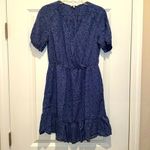 Lucky Brand 🍀 Women’s Blue With White/Red Polka Dots Casual Summer Dress Size M Photo 2