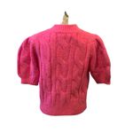 Pink Cable Knit Women's Puff Sleeve Sweater size small 4/6 Photo 2