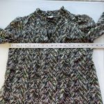 Ophelia Roe Womens S Blouse Keyhole Tie Ruffled Neck Long Sleeves Multicolor Top Photo 6