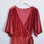 Baltic Born Meghan Terracotta Velvet Wrap Maxi Dress Photo 3