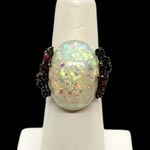 Sterling Silver Gray, Red, & White Floral Ring (6) Gray Photo 5