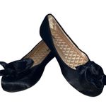 NWOT Birdies The Finch Rare Black Satin Flats with Floral Toe Decoration Photo 9