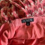 J.Crew Pink Pleated drop-waist midi skirt in block-print Floral Red Photo 2