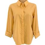 American Eagle  Long Sleeve Yellow Stripe Button Down Shirt Size M Photo 1