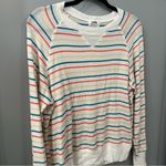 LNA  Floyd Brushed Rainbow Striped Raglan Sweater  Size Small Photo 3