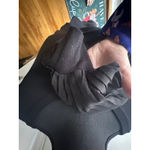 Adrianna Papell  Black Long Sleeve Top Pleated Cuff Size M Photo 3