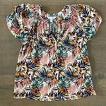 Garnet Hill poetica smocked floral tropical blouse Photo 0