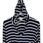 Beach Break Womens Classic Striped Hooded Tunic White‎ Navy Blue Size Large Photo 1