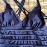 Catherine Malandrino ‎ Blue One Piece Swimsuit with Criss-Cross Straps Photo 2