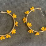 Altar'd State Yellow Floral Hoop Earrings Photo 0
