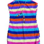 SheIn VINTAGE Y2K‎ CANDY CROCHET BEADED HALTER COVER UP DRESS SMALL  Photo 0