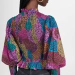 Farm Rio  Women's Rainbow Mix Printed Mock Neck Crop Top || small Photo 1