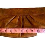 Lauren Merkin DISTRESSED LEATHER BROWN CLUTCH BAG Photo 1
