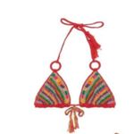 Nanette Lepore Sayulita Triangle Bikini Tops S Stripe Crochet Colorful Photo 9