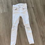 Rag and Bone  Distressed White Skinny Crop Jeans Photo 4