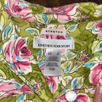 Vintage floral cropped jean jacket • Lime Green and hot pink • denim jacket rose Photo 4