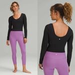 Lululemon  Align Long Sleeve Black Cropped V Neck Yoga Top Size 6 Photo 7