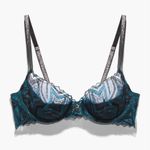 Savage x Fenty Shining Star Embroidered Half Cup Plunge Bra- Multi- 32D- NWT Photo 1