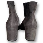 Vince Blakely Bootie Steel Gray Suede Leather Round Toe Block Heel Ankle Boots 8 Photo 7
