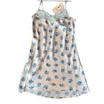 HAH Size M Lace Trim Satin Slip Lingerie Dress Pink Blue Floral Feminine NWT Size M Photo 1