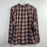 Free People Sz XS Button Front Shirt Northern Bound Plaid Flannel Onyx Oversized Photo 8