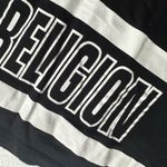 True Religion Brand Jeans T-Shirt Women Large Graphic Print Logo Black Pink Photo 1