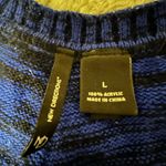 Black and Blue Chevron Striped Tunic Sweater Size L Photo 5