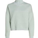 Outdoor Voices Nimbus Quarter Zip Organic Cotton Sweatshirt In Bay Medium Photo 3