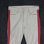 MOTHER The Mid Rise Dazzler Crop Jeans Womens Size 30 Off White Straight Leg Zip Photo 2