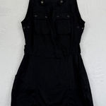 Free People  Desert Daylight Utility wrap‎ mini dress Black Tencel Size M no belt Photo 0