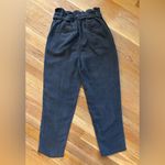 Aerie paperbag waist pants soft twill tie waist belt dark Gray Photo 10