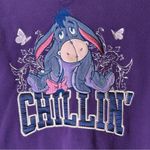 Disney Eeyore Chillin Hoodie Sweatshirt Kangaroo Pocket Pompons Women’s L Soft Photo 3