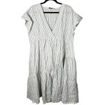 Vineyard Vines Jet Stripe Tiered Babydoll Baby Doll Linen Dress Size XL Photo 4