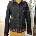 Coldwater Creek Blue Jean Jacket embroidered Photo 0