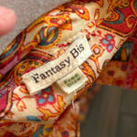 Vintage Silk Blend Paisley Kimono Dress S/M Mumu Gold Photo 2