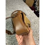 Michael Kors Parker Medium Woven Straw Crossbody Bag Natural Brown Photo 6