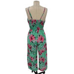 Cleobella Angelina Hawaii Tie-Front Jumpsuit Green Pink Floral Palm Size Small Photo 6
