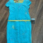 Donna Morgan Donna‎ Morgan Petites Teal /Green Embroidered Dragon Fly Dress.  Size 14 Photo 6