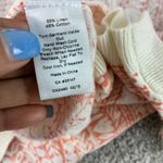 Talbots Womens Cardigan Sweater Medium Peach White Linen Blend Open Front Photo 4