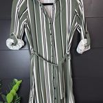 Stella Tweed  Shirt Dress. Button Down with Tie at Waist. Roll Tab Sleeves. NWOT Photo 2