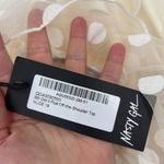 Nasty Gal New Size 14 Cream Dotted Long Sleeve Off Shoulder Cropped Blouse Photo 7