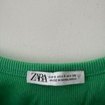 ZARA Green Ribbed Ruched Tank Top Photo 3