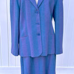 Triona Design 90’s Vintage High Waisted 100% Wool Plus Size Skirt & Blazer Suit Purple Photo 0