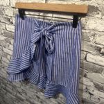 SheIn EUC Sky Blue White Stripe Skirt W/Tie Size Small Photo 8
