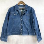 Fresh Produce Women Denim Jean Jacket Large Stretch Rhinestone Classic Heritage Photo 0