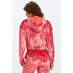 Fabletics NEW Crushed Velour Zip Up Hoodie Strawberry Red Women's Size S $85 Photo 1
