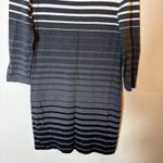 Ralph Lauren Lauren Dress Striped Knit Sweater Gray White Size Medium Photo 2