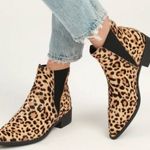 Steve Madden Jerry Leopard Calf Hair Pointed Toe Ankle Booties Boots Size 7 Photo 0