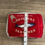 Red Embroidered Sardine Can Cosmetic Bag 🐟 ♥️ Silver Photo 8